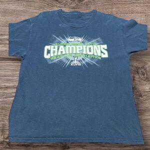 Seattle Seahawks Super Bowl XLVIII Champions Navy Blue T-Shirt